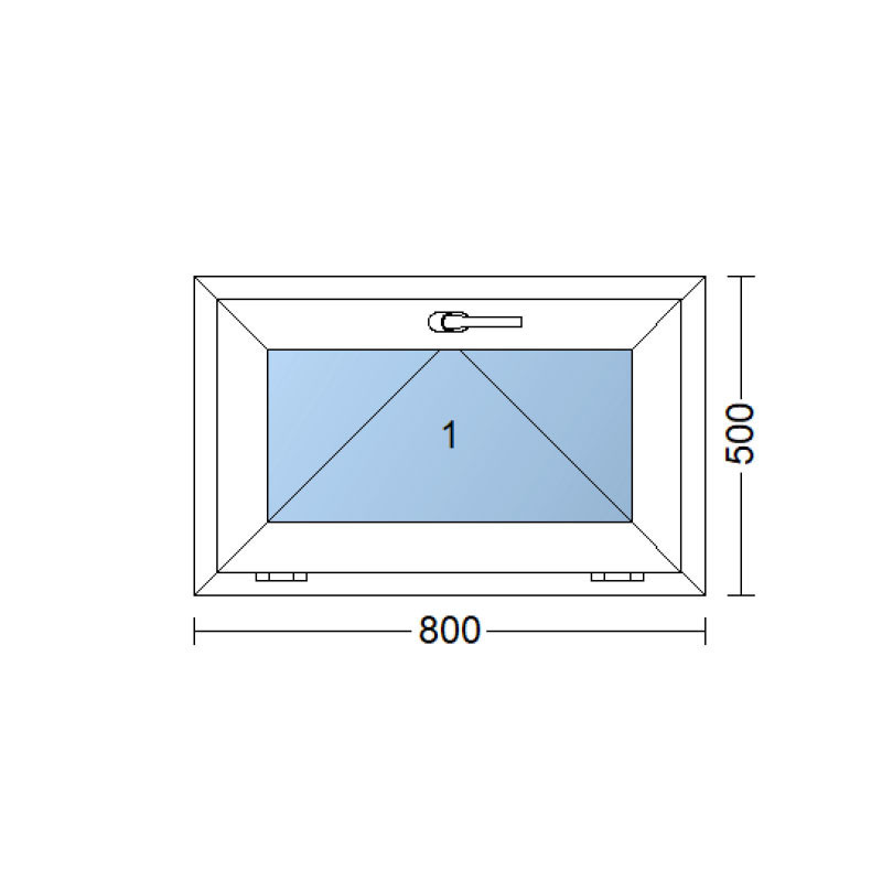 Kunststofffenster 80x50 cm (800x500 mm) weiß Kipp