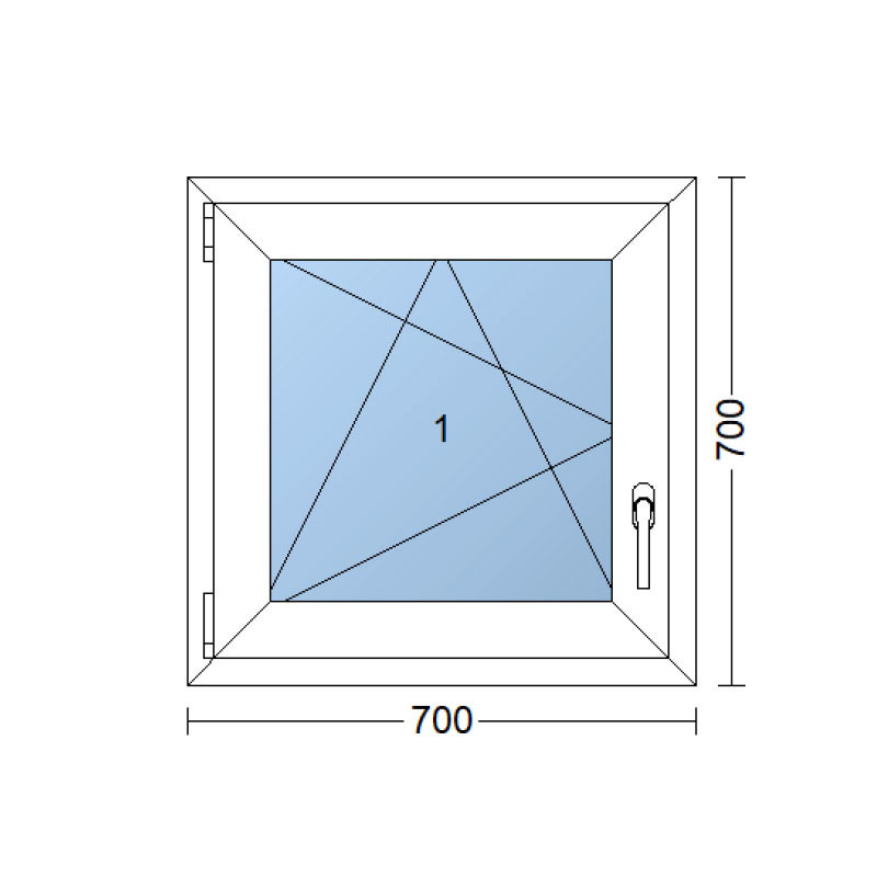 Kunststofffenster 70x70 cm (700x700 mm) weiß Dreh