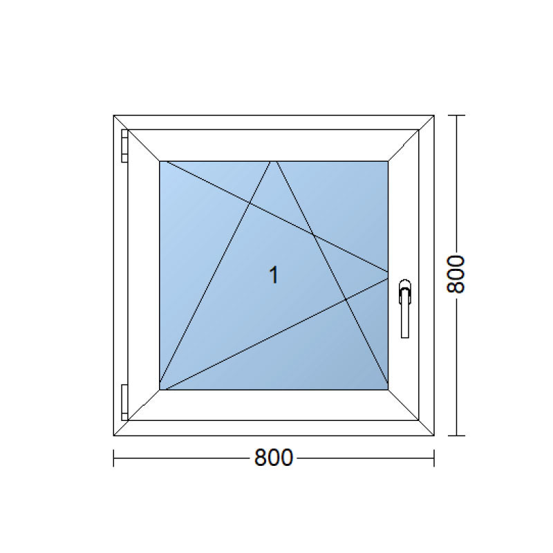 Kunststofffenster 80x80 cm (800x800 mm) weiß Dreh