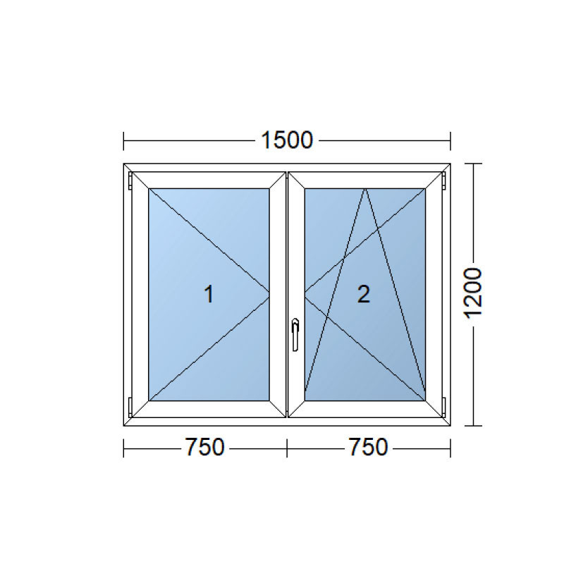 Kunststofffenster 150x120 cm (1500x1200 mm) weiß