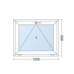 Kunststofffenster | 100x80 cm (1000x800 mm) | weiß | Kipp-Fenster