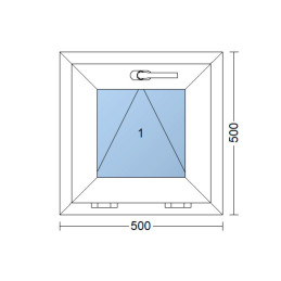 Kunststofffenster | 50x50 cm (500x500 mm) | weiß | Kipp-Fenster