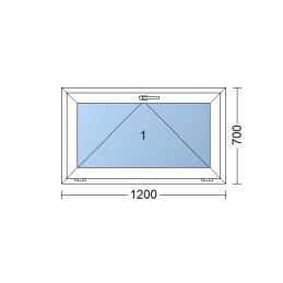 Kunststofffenster | 120x70 cm (1200x700 mm) | weiß | Kipp-Fenster